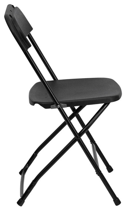 Hercules Series Plastic Folding Chair - 2 Pack 650LB Weight Capacity, Black