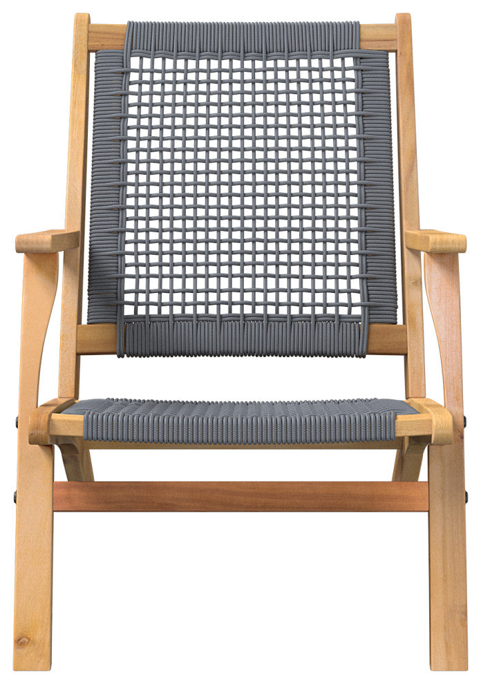 Vega Natural Stain Outdoor Chair in Gray Cording