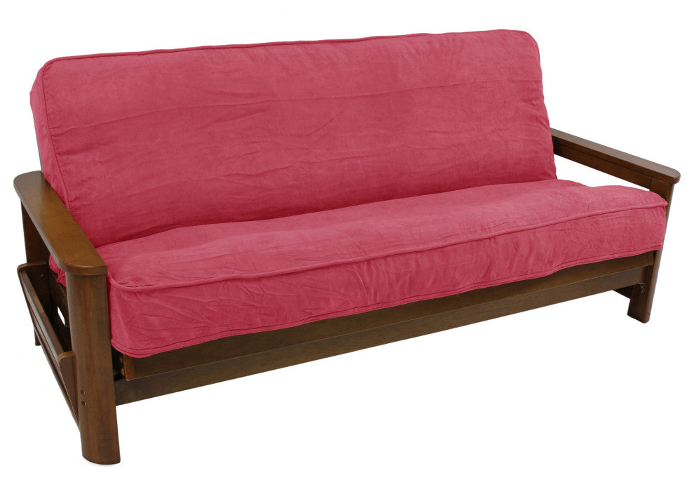 Solid Microsuede 8 to 9" Full Futon Cover, Bery Berry