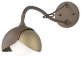 Brooklyn 1-Light Double Shade Sconce, Bronze, Soft Gold, Opal Glass