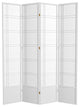 7' Tall Double Cross Shoji Screen, White, 4 Panels