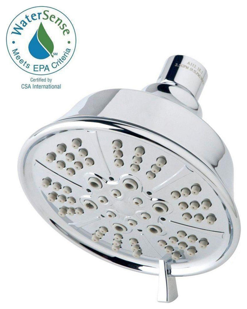 Allura 5-Spray 4.5" Fixed Showerhead in Polished Chrome, 1.75 GPM