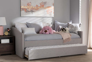 Helena Fabric Daybed With Trundle, Grayish Beige