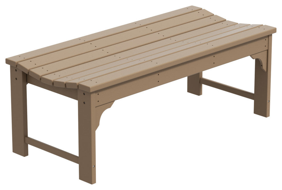 WestinTrends Plastic Picnic Bench Outdoor Dining Patio Lounge Garden Bench, Weatherwood