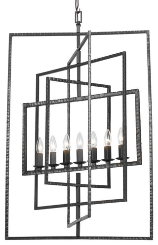 Capri 7-Light Chandelier, Raw Steel