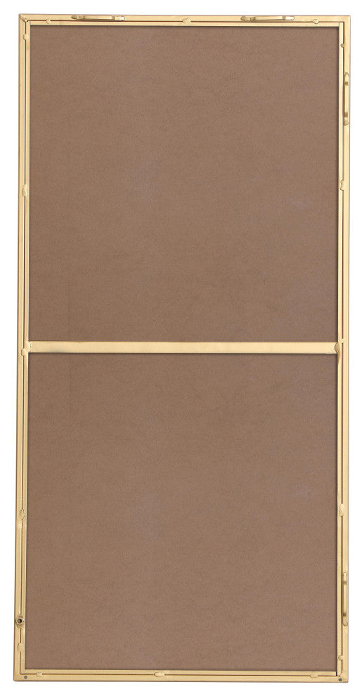 Home Living Metal Frame Rectangle Mirror 18", Brass