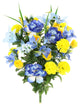 40-Stem Artificial Full Blooming Lily, Rose Bud, Carnation, Mum, Blue, Yellow