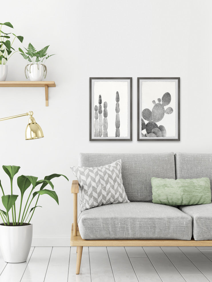 Textured Cactus Diptych, 2-Piece Set, 8x12 Panels