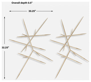 Uttermost - 04371 - Wall Decor, S/2 - Fireworks - Clean Silver Leaf