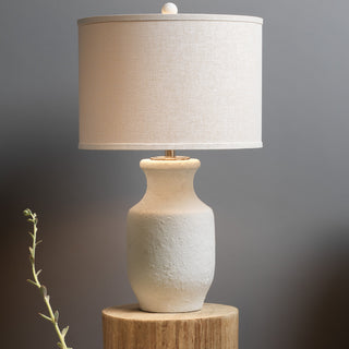 Gilbert Table Lamp, Textured Matte White Cement