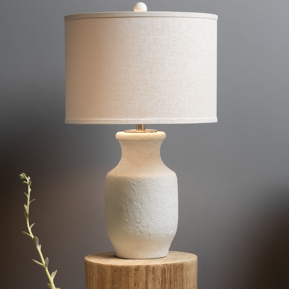Gilbert Table Lamp, Textured Matte White Cement