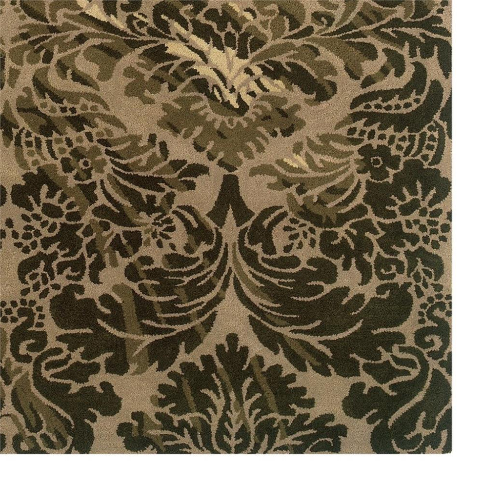Linon Florence Danika Hand Tufted New Wool 5'x7' Rug in Taupe Beige