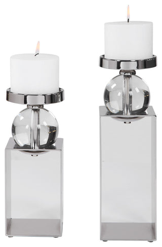 Uttermost Lucian Nickel Candleholders, 2-Piece Set