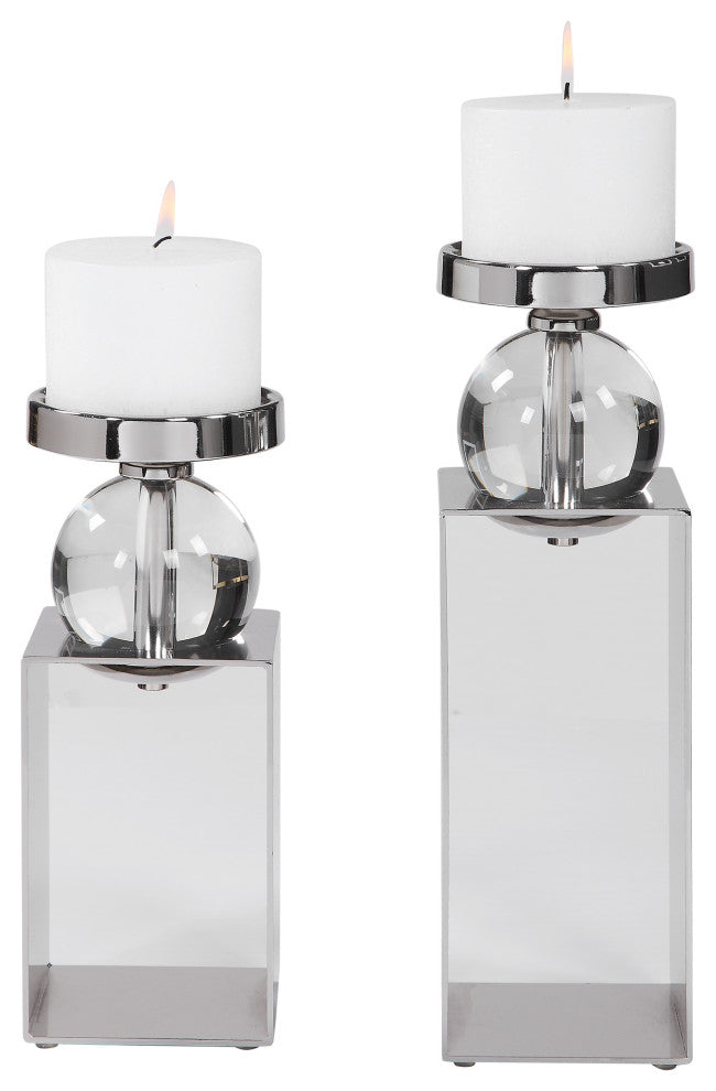 Uttermost Lucian Nickel Candleholders, 2-Piece Set