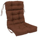 20"X42" Spun Polyester Solid Outdoor Tufted Chair Cushion, Cocoa