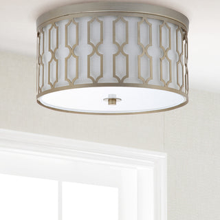 Link 3-Light Metal Flush Mount, Soft Gold, 16.75"w