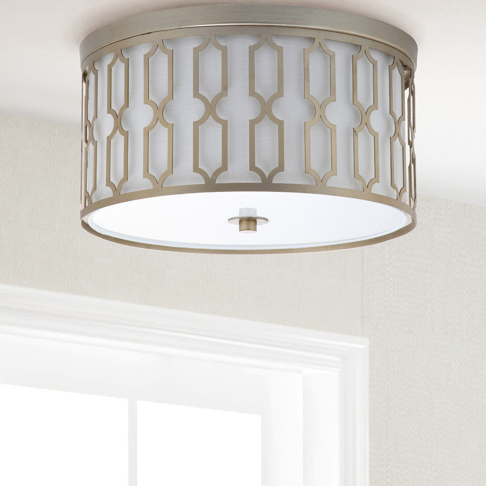 Link 3-Light Metal Flush Mount, Soft Gold, 16.75"w
