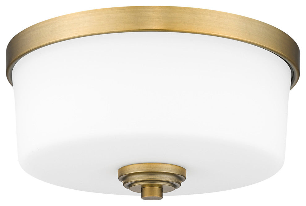 Z-Lite 220F2 Arlington 2 Light 12"W Flush Mount Drum Ceiling - Matte Black