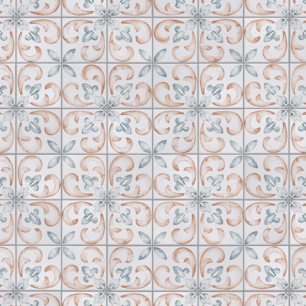 Saint Germain Chaud Deco Flore Porcelain Floor and Wall Tile