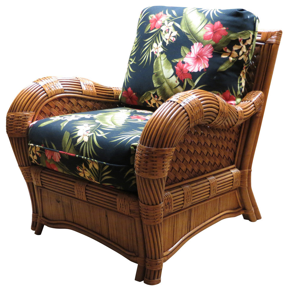 Kingston Reef Arm Chair in Cinnamon, Wheat Fabric