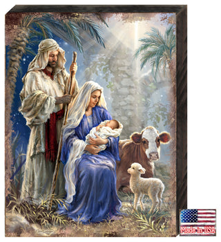 Holy Night Wooden Block, 48 X 36