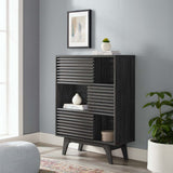 Render Three-Tier Display Storage Cabinet Stand Charcoal