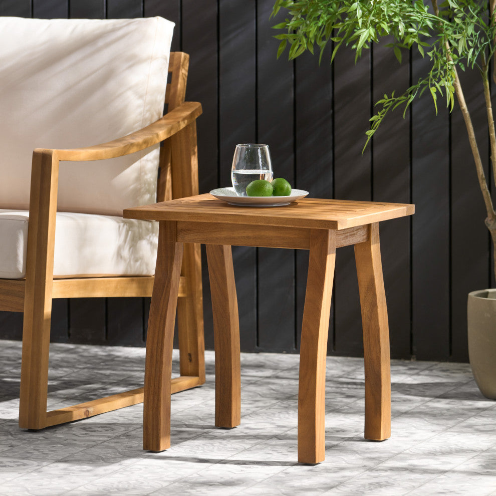 GDF Studio Sadie Acacia Accent Table, Teak