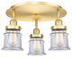 Canton-3 Light 17" Flush Mount-Satin Gold, Clear Glass Shade