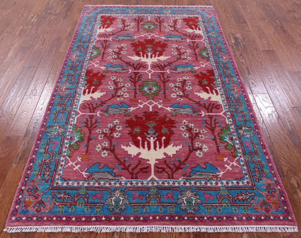 5' 0" X 7' 11" Turkish Oushak Hand Knotted Wool Rug - Q15874