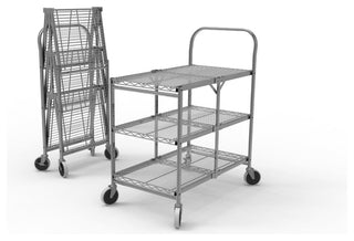 3-Shelf Collapsible Wire Utility Cart