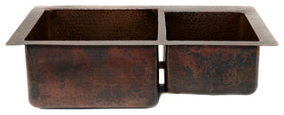 K60DB33229 33'' Copper Kitchen Double Basin Sink