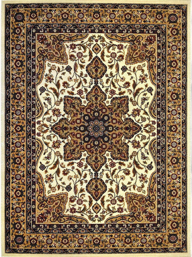 Home Dynamix Royalty Ursa Area Rug 7'8"x10'4", Border Ivory