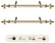 Silas 1" Diameter Side Curtain Rod 12-20", Set of 2, Light Gold