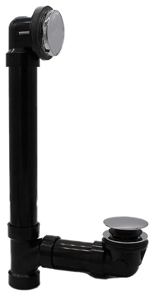 Illusionary Overflow 12" & 4" Sch. 40 ABS Bath Waste and Overflow with Tip, Polished Chrome