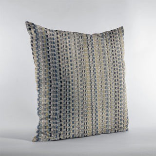 Plutus Blue Weave Stripe Luxury Throw Pillow, 16"x16"