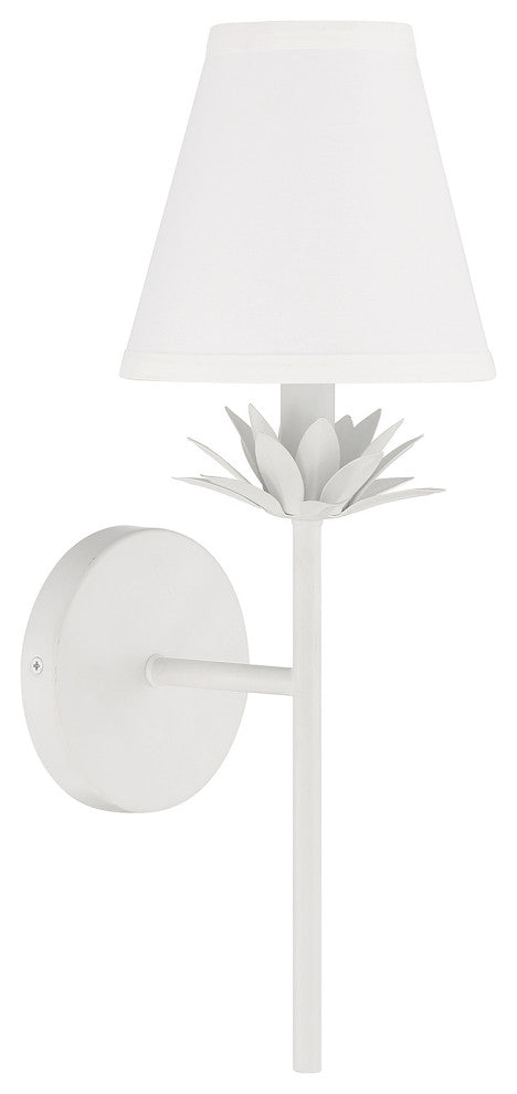 1-Light Wall Sconce in White