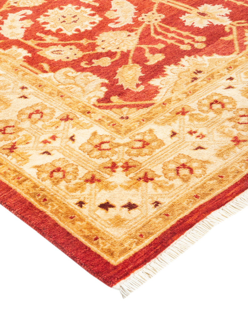Eclectic, One-of-a-Kind Hand-Knotted Area Rug Orange, 4' 1" x 6' 2"