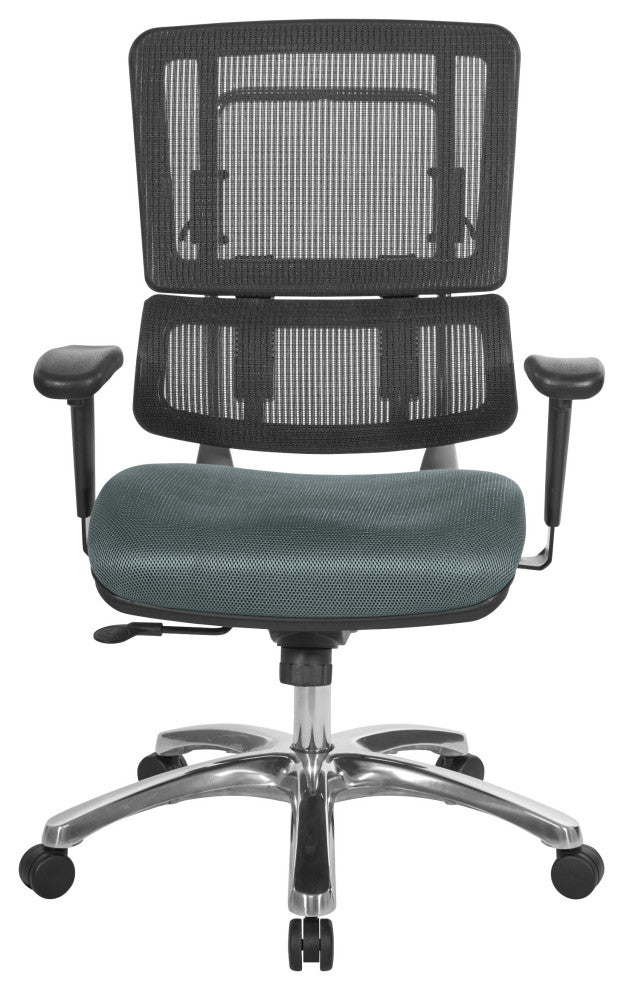 Vertical Black Mesh Back Chair, Gray Mesh