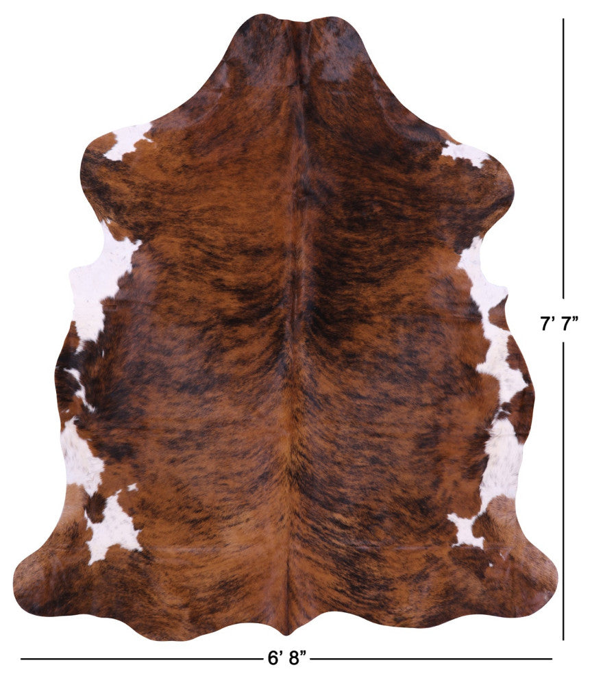 Brindle Natural Cowhide Rug 7' 7" X 6' 8" C1779