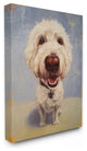Fish Eye White Dog Portrait Close Up Painting XXL Stretched Canvas, 30"x40"
