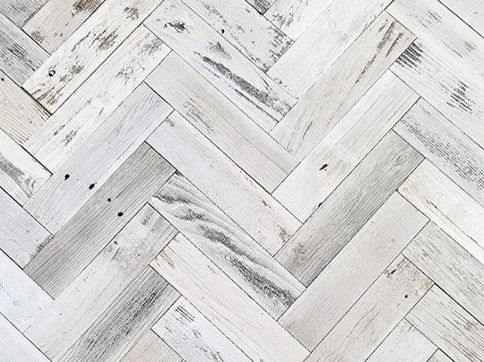 Herringbone Reclaimed Barn Wood Planks  3", 20 Sq Ft. Whitewash