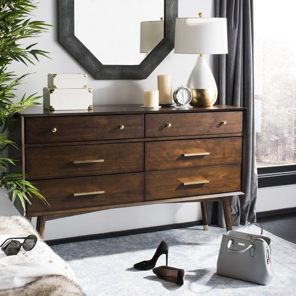 Safavieh Couture Madden Retro Dresser, Walnut