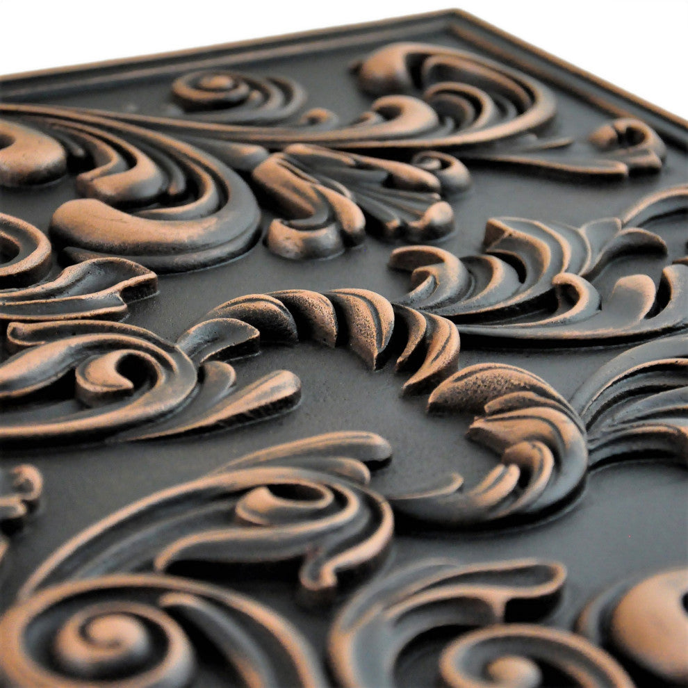 Cypress Oil Rubbed Bronze Matte Finish 16: x 24"Hand Made Metal Mural Tile