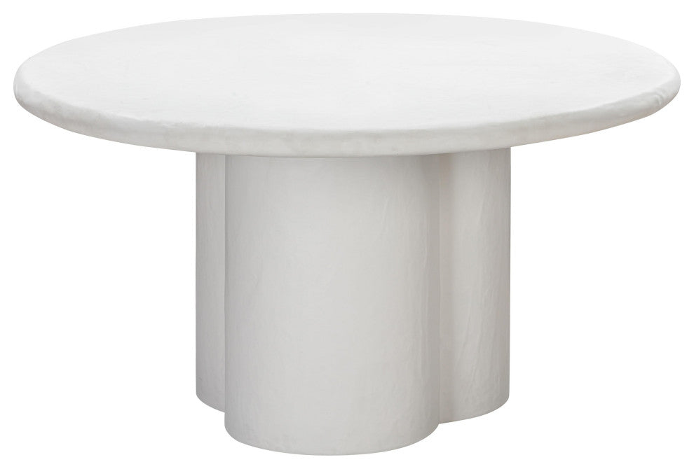 Elika White Faux Plaster Round Dining Table