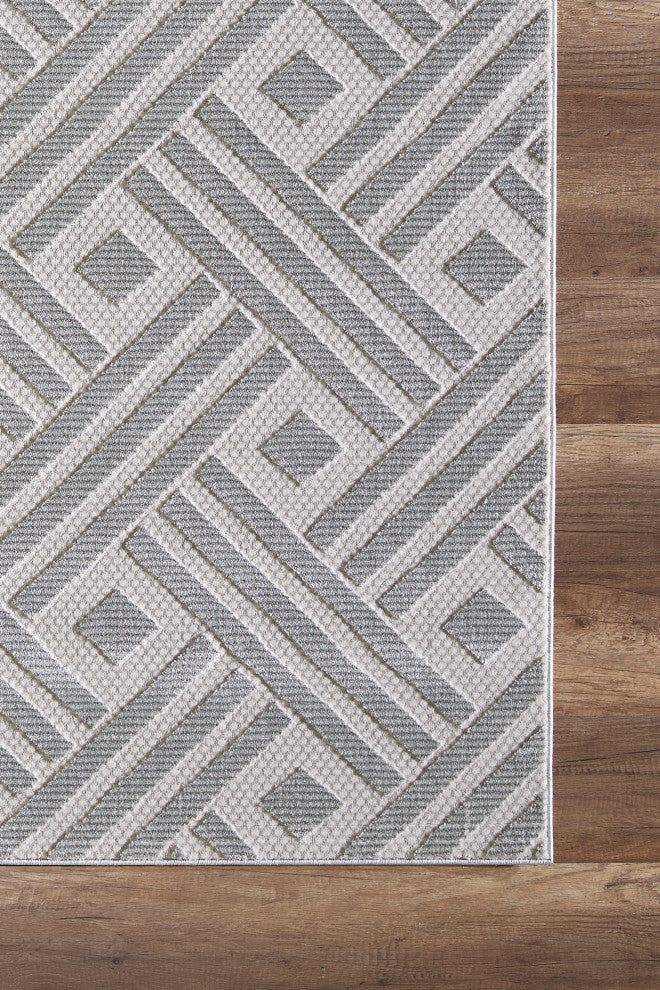 Abani Nova NOV150A Grey Striped Chevron Area Rug