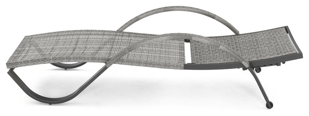 Cannes 2 Piece Aluminum Outdoor Patio Chaise Lounge Chairs, Sunset Red