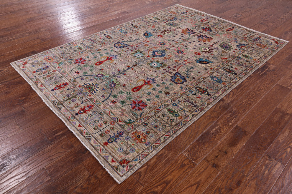 Handmade Persian Tabriz Wool Rug 5' 7" X 8' 4" Q10566