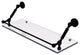 Waverly Place 24" Floating Glass Shelf with Gallery Rail, Matte Black