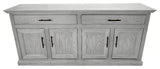 Modern Oak Sideboard Buffet, Bright White