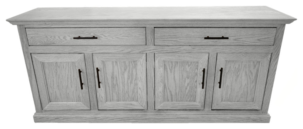 Modern Oak Sideboard Buffet, Bright White